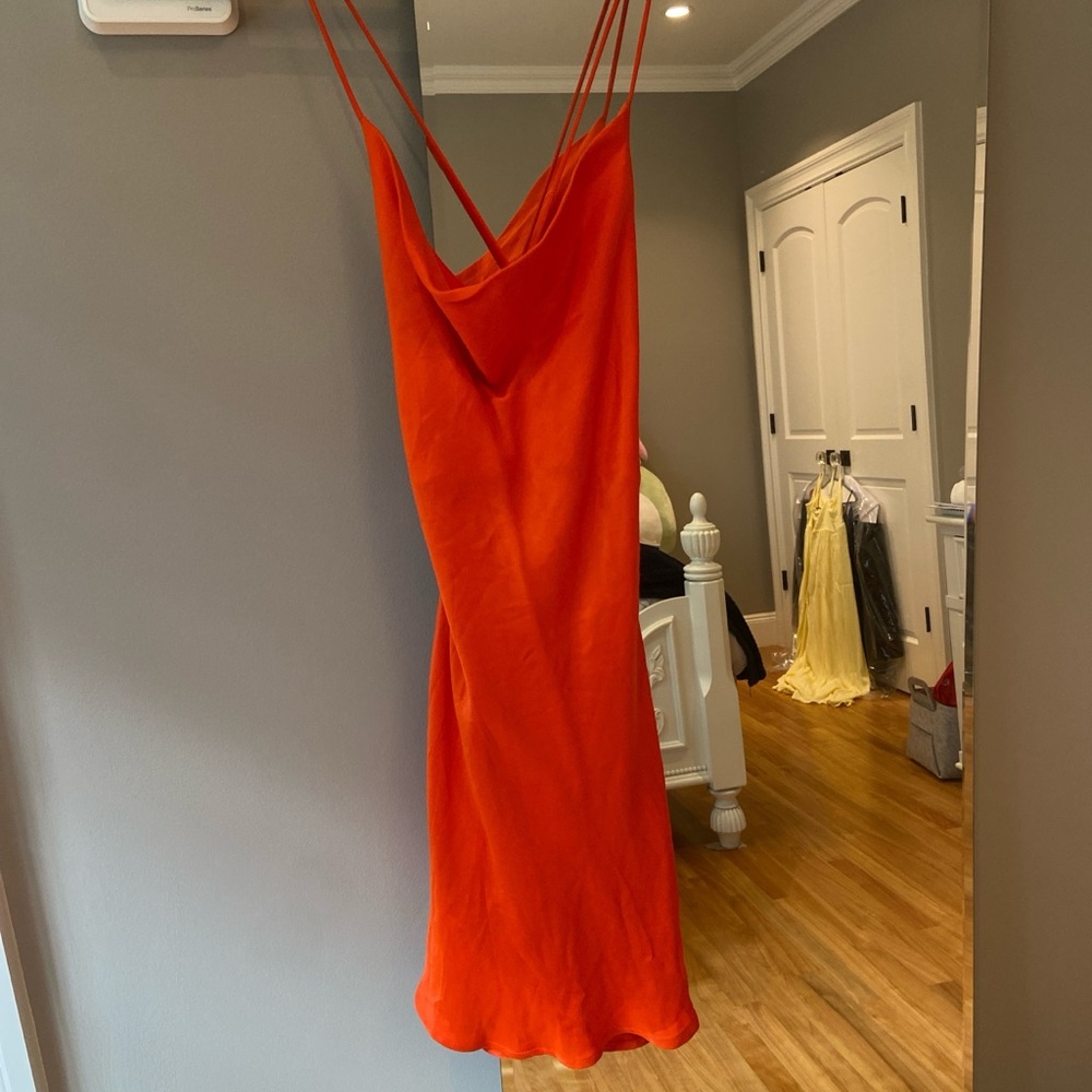 Zara Vibrant Orange Backless Dress